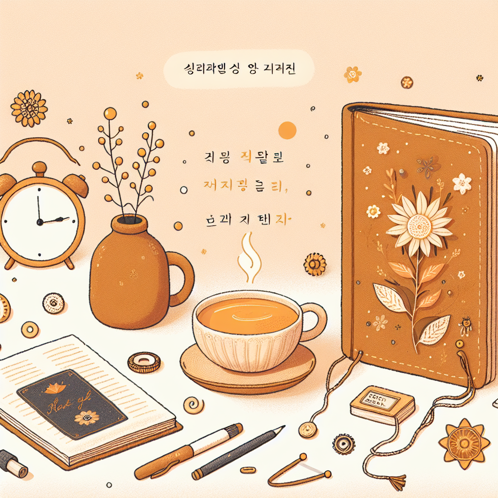 손으로 직접 쓴 일기장과 따뜻한 차 한 잔